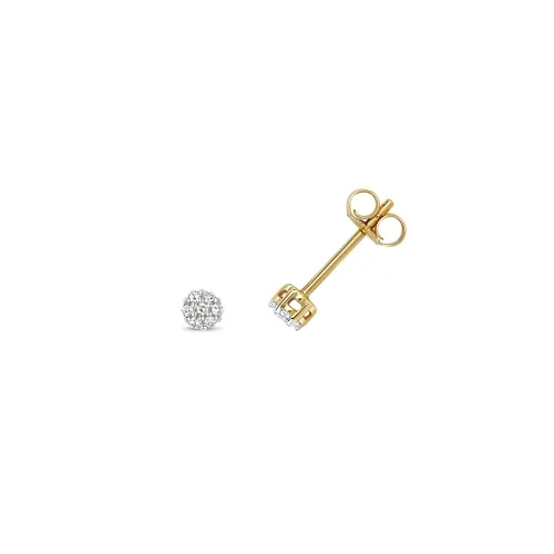 Diamond Round Studs Illusion Set 0.07ct